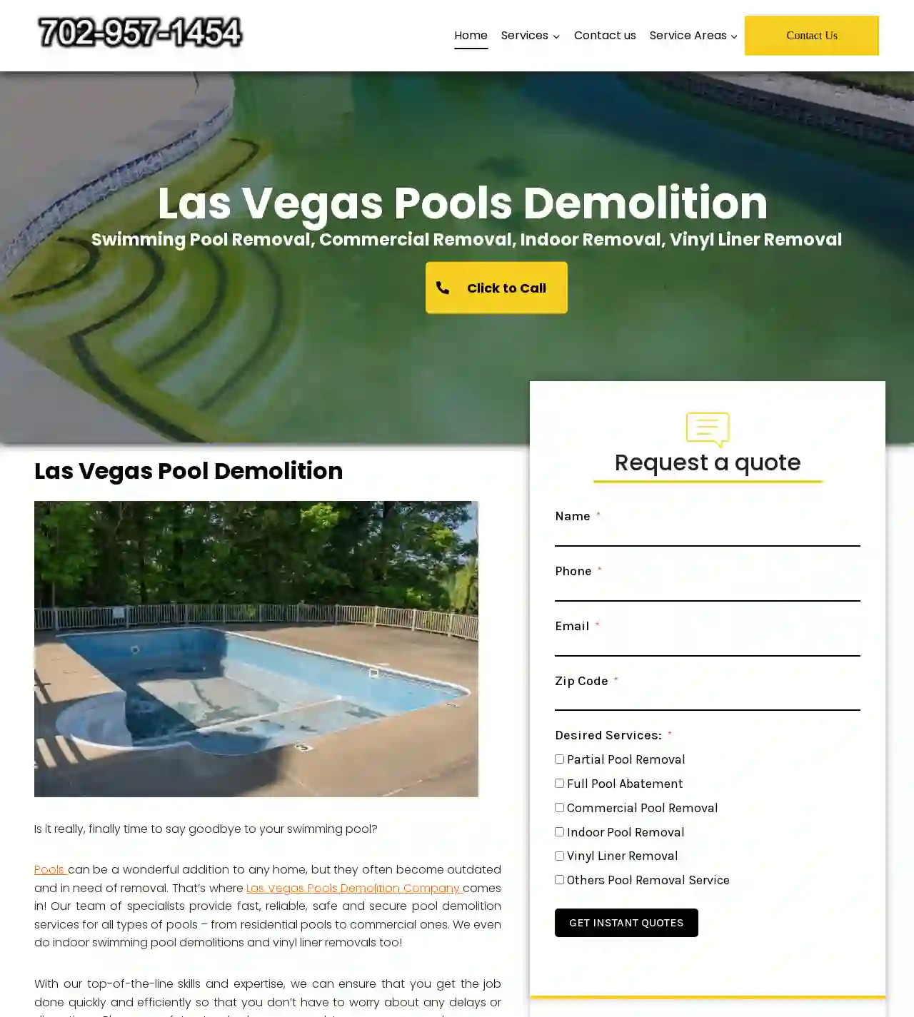 Pool Removal Las Vegas