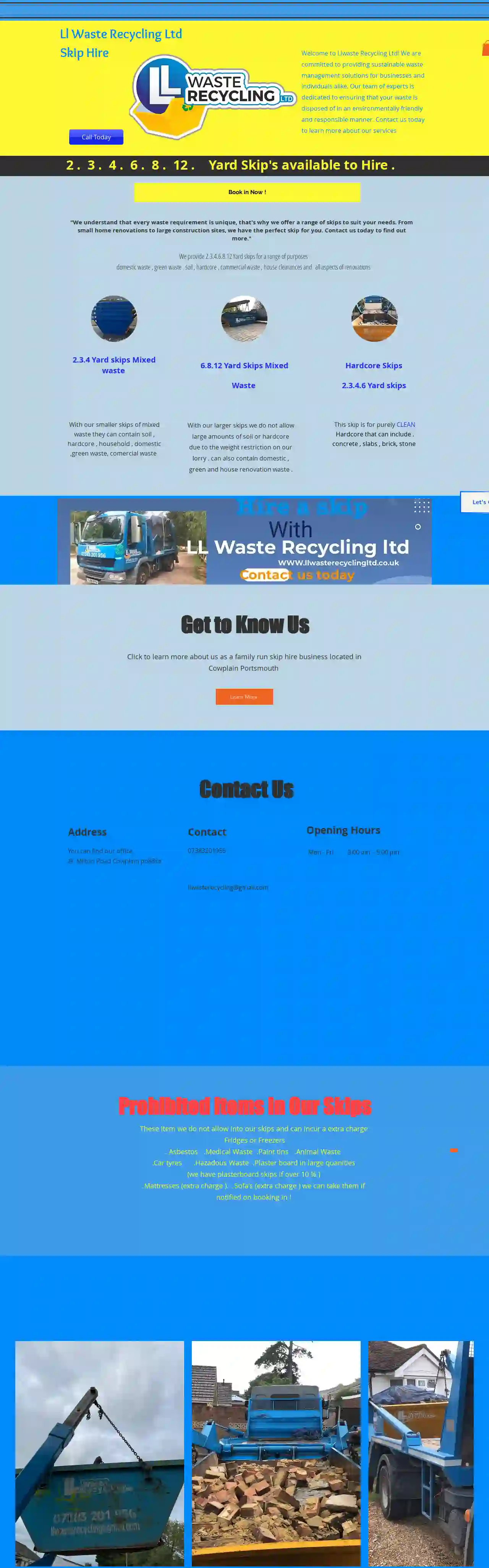 Ll Waste Recycling Ltd Skip Hire