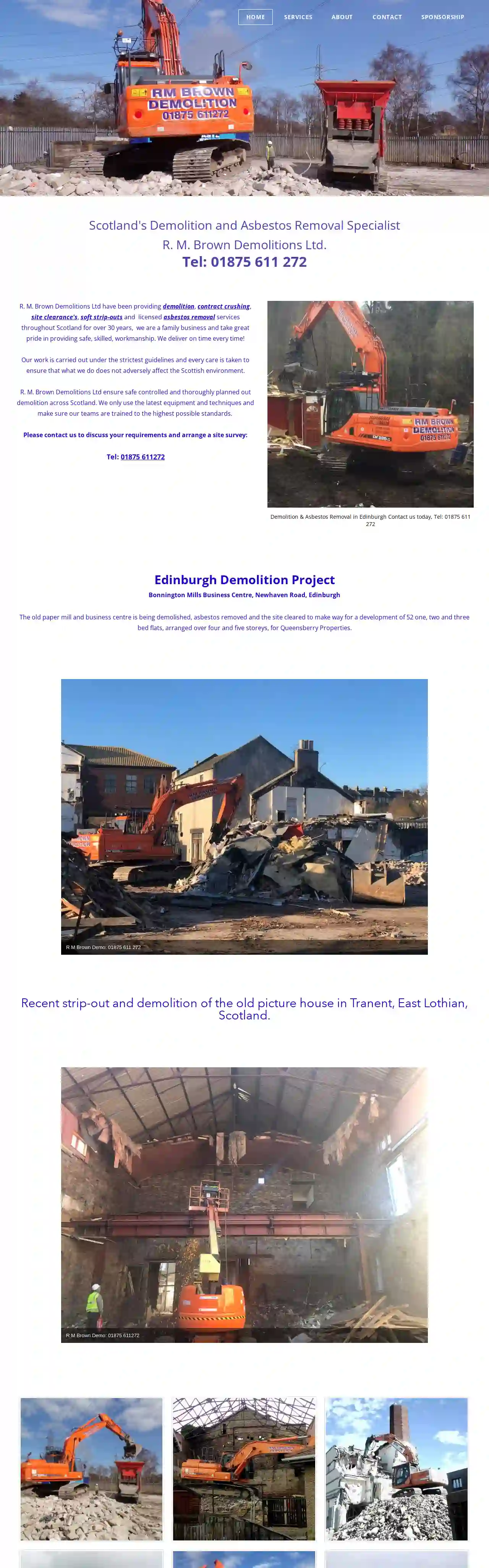 R M Brown Demolitions Edinburgh Scotland