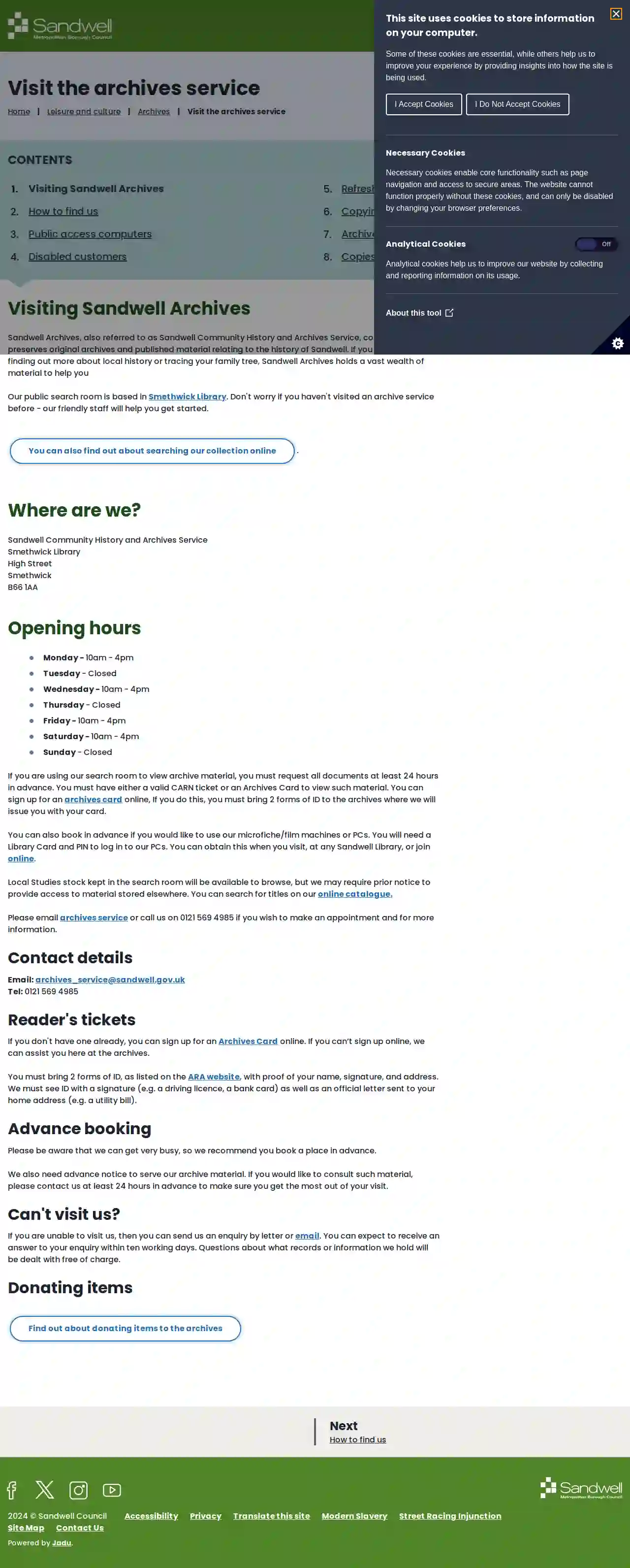 Community History & Archives Service