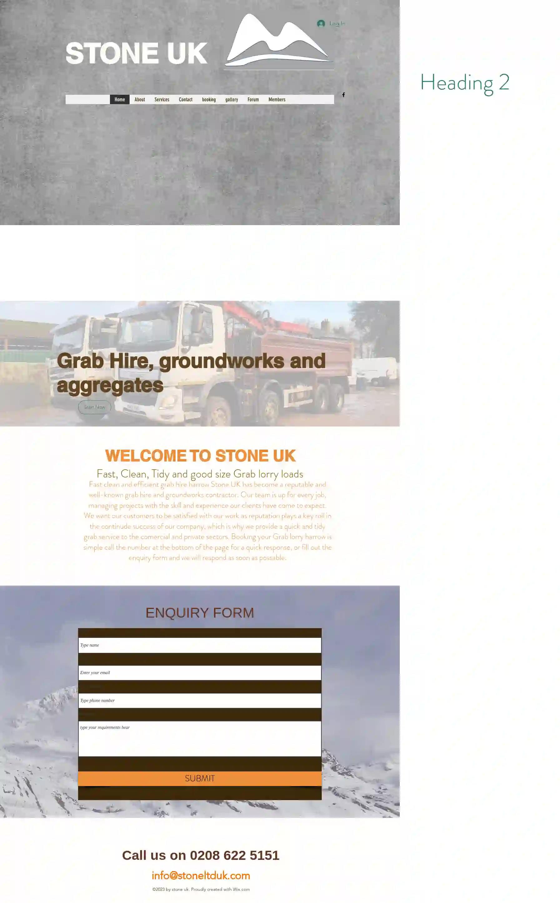 STONE grab hire, construction and groundworks