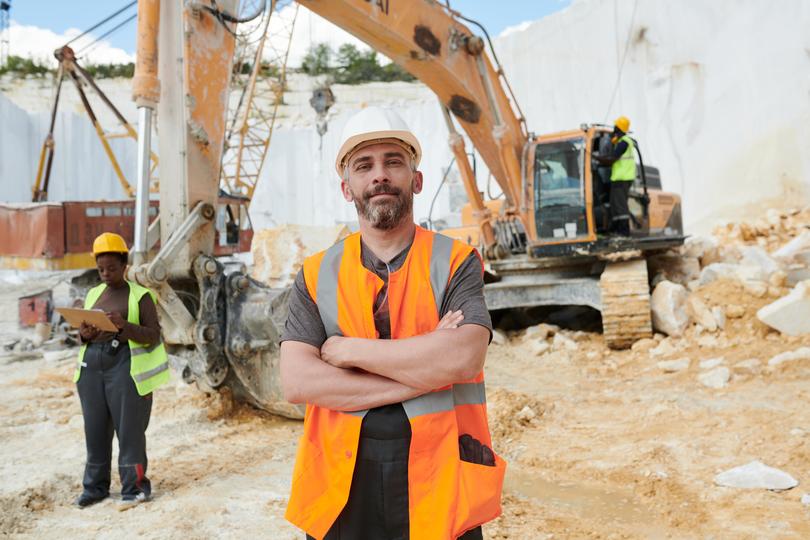 Excavator on a construction site